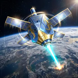 Space Dreidel Satellite reference artwork
